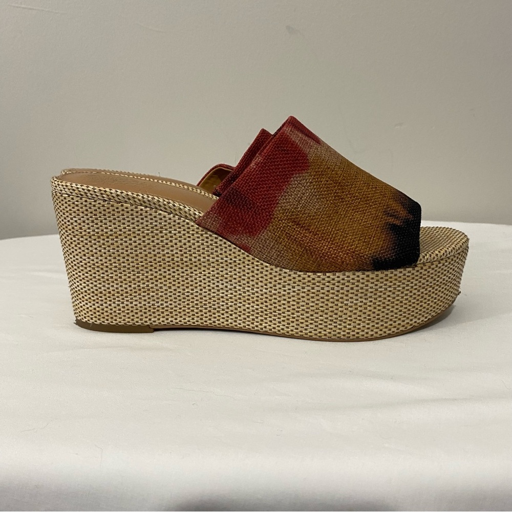 Vince Camuto Gadgen Wedge Sandals Tie Dye Hippie Boho Chunky Size 9.5 M (41) - Picture 10 of 12